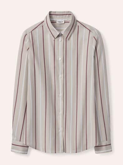 Extraglatt-Hemdbluse Everyday 2.0 Streifen Kitt