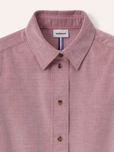 Two-Tone Cord Bluse Boxi Hell Ziegelrot
