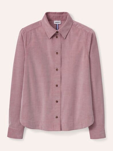 Two-Tone Cord Bluse Boxi Hell Ziegelrot