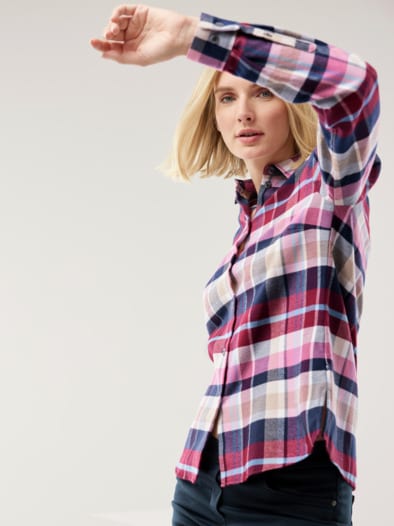 Thermo-Flanell-Hemdbluse Karo Multicolor