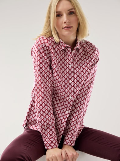 Thermo-Flanell-Hemdbluse Minimal Chianti Offwhite