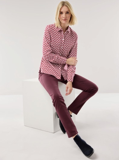 Thermo-Flanell-Hemdbluse Minimal Chianti Offwhite