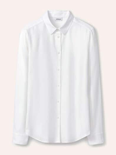 Hemdbluse aus Thermoflanell Offwhite