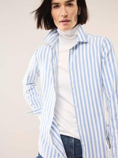 Hemdbluse aus Thermoflanell Streifen