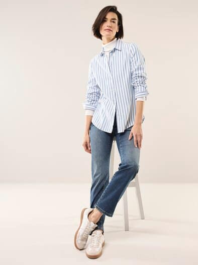 Hemdbluse aus Thermoflanell Streifen