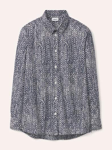 Hemdbluse aus Baumwolle Dessin Fischgrat