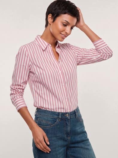 Hemdbluse Perfect Match Streifen Rosenholz