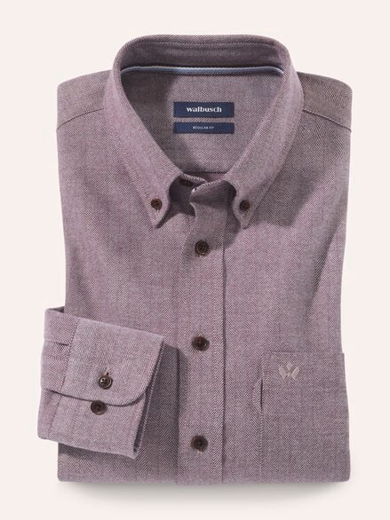Flanell-Hemd aus Baumwolle Bordeaux