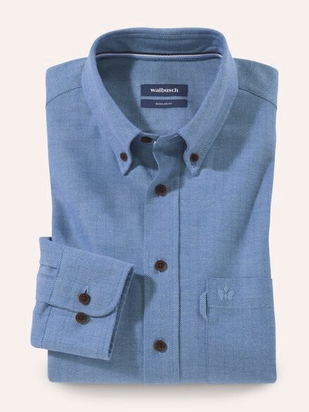 Flanell-Hemd aus Baumwolle Rauchblau