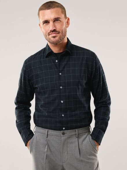 Soft-Flanell Hemd Karo Schwarz