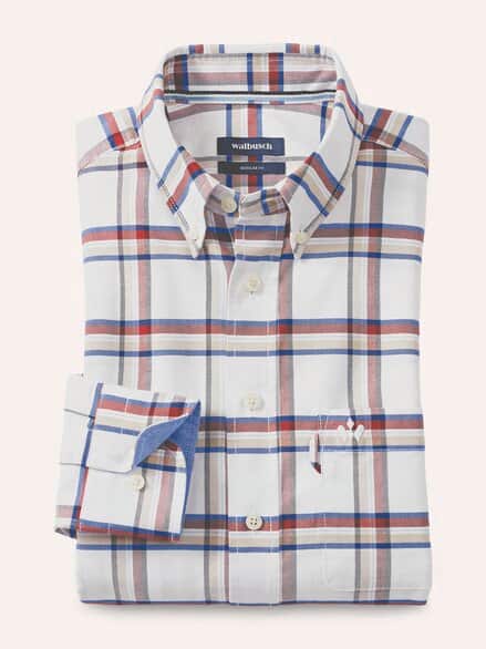 Premium Oxford-Hemd Karo Offwhite