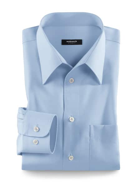 Extraglatt-Hemd Walbusch-Kragen Hellblau Extraglatt-Hemd Walbusch-Kragen Hellblau