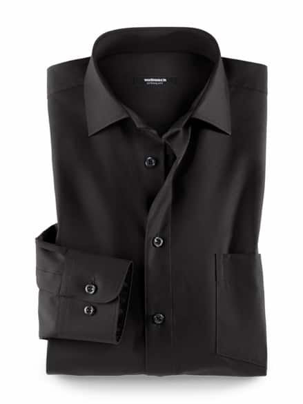 Extraglatt-Hemd Kent-Kragen Schwarz Extraglatt-Hemd Kent-Kragen Schwarz