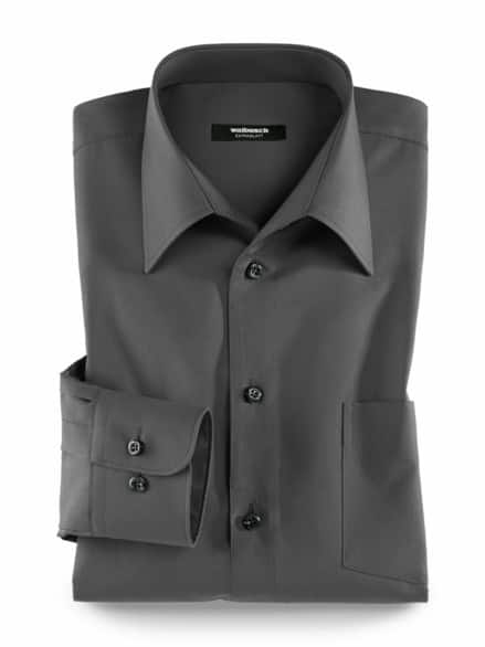 Extraglatt-Hemd Walbusch-Kragen Anthrazit