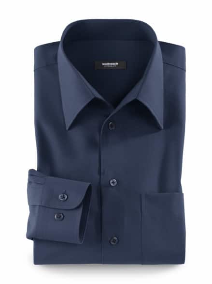 Extraglatt-Hemd Walbusch-Kragen Marine Extraglatt-Hemd Walbusch-Kragen Marine