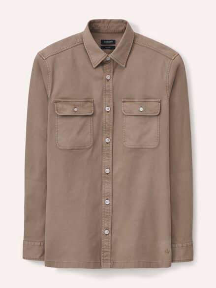 überfärbte Hemd-Jacke Camel