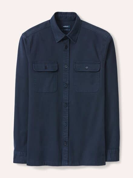 überfärbte Hemd-Jacke Marine