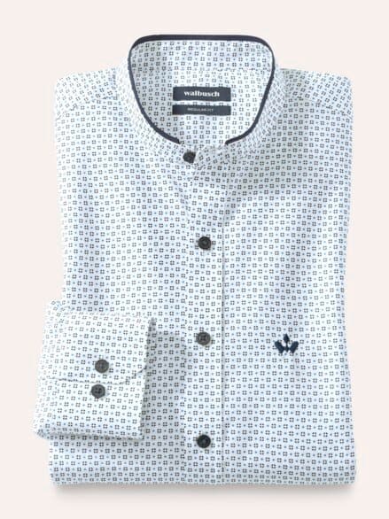 Extraglatt-Stehkragen-Hemd Minimal Druck