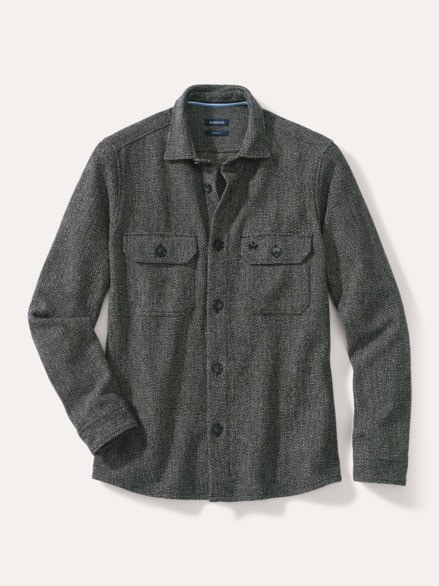 Hemd-Jacke Woll-Mix Schwarz/Weiß Hemd-Jacke Woll-Mix Schwarz/Weiß