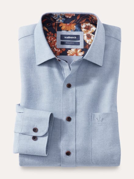 Flanell-Hemd Gesucht-Gefunden Uni Blau Flanell-Hemd Gesucht-Gefunden Uni Blau