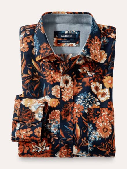 Flanell-Hemd Gesucht-Gefunden Druck Marine Flanell-Hemd Gesucht-Gefunden Druck Marine