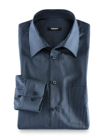Extraglatt-Hemd Walbusch-Kragen Nadelstreifen Navy Extraglatt-Hemd Walbusch-Kragen Nadelstreifen Navy