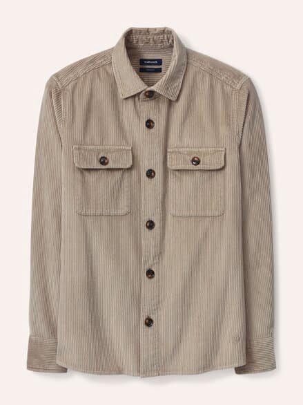 Overshirt aus Breitcord Wollweiß