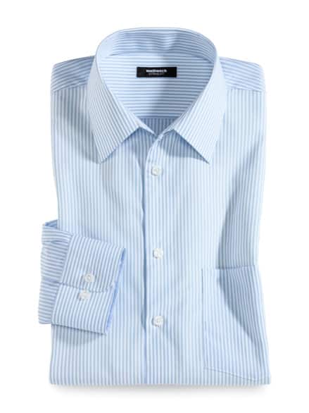 Extraglatt-Hemd Walbusch-Kragen Römerstreifen Hellblau