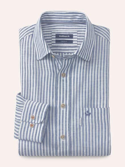 Pures Leinen Hemd Streifen Marine Pures Leinen Hemd Streifen Marine