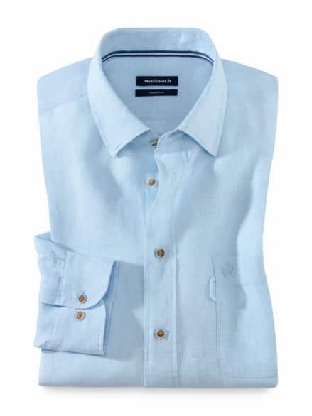 Pures Leinen Hemd Uni Hellblau Pures Leinen Hemd Uni Hellblau