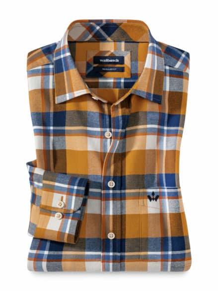 Soft-Flanell-Hemd Karo Safran Soft-Flanell-Hemd Karo Safran