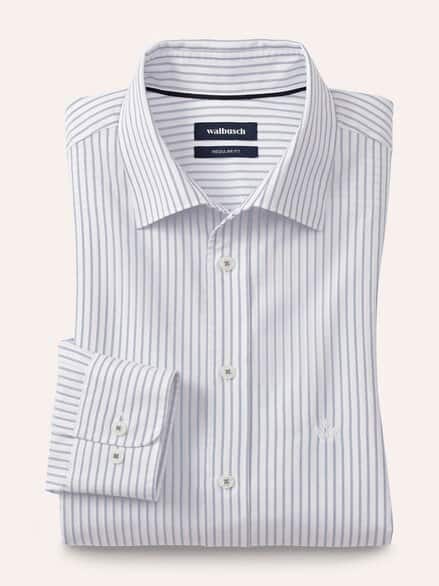 Hemd aus Royal-Oxford Streifen Weiß