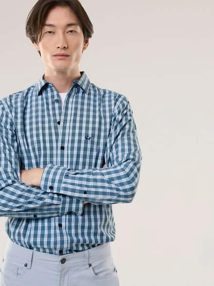 Hemd aus Royal-Oxford Karo Blau
