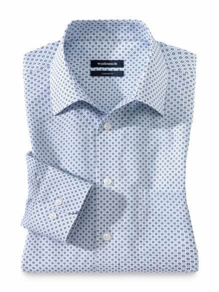 Extraglatt-Hemd Walbusch-Kragen Druck Weiß Extraglatt-Hemd Walbusch-Kragen Druck Weiß