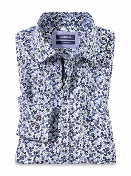 Tropical-Hemd Zip&Go Druck Marine