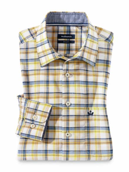 Easycare-Hemd Vier Jahreszeiten Karo Natur