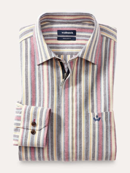 Soft-Flanell-Hemd Zip & Go Streifen Multi Soft-Flanell-Hemd Zip & Go Streifen Multi