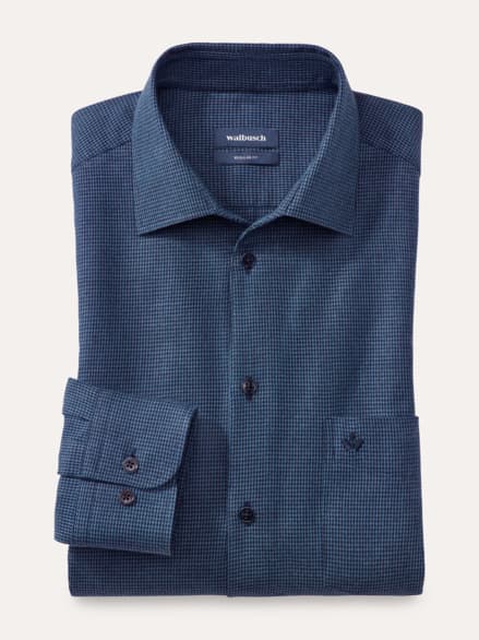 Premium-Flanell Hemd Uni Marine Premium-Flanell Hemd Uni Marine