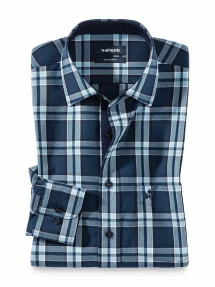 Aktiv-Hemd Karo Blau