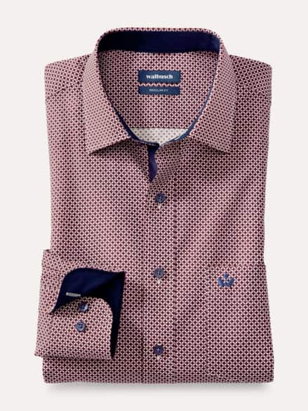 Aktiv-Hemd Druck Bordeaux