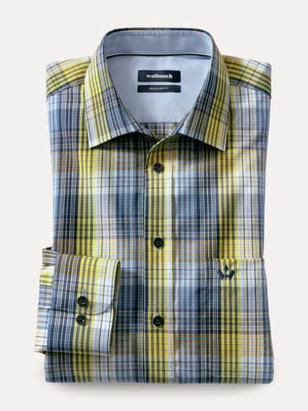 Extraglatt-Hemd Karo Gelb