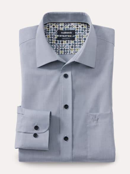 Extraglatt-Hemd Uni Blau