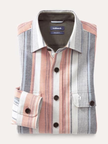 Doppelflanell Hemd-Jacke Streifen Terra Doppelflanell Hemd-Jacke Streifen Terra