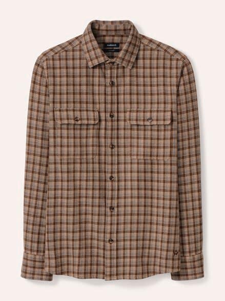 Flanell-Overshirt Minikaro Camel