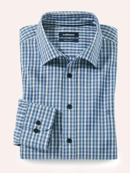 Hemd aus Royal-Oxford Vichy Blau