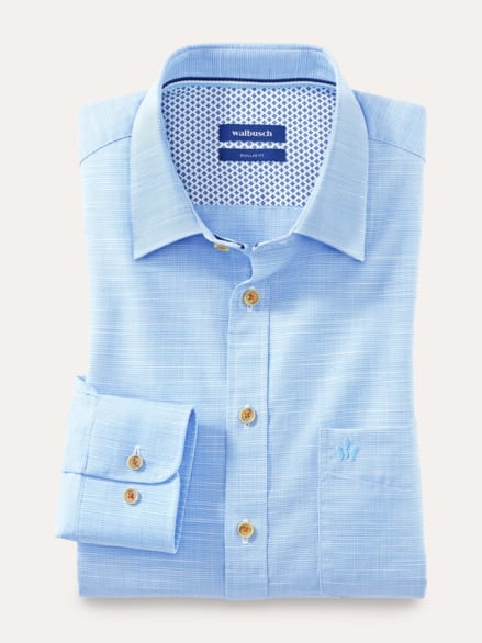 Soft-Tropical Hemd Uni Hellblau