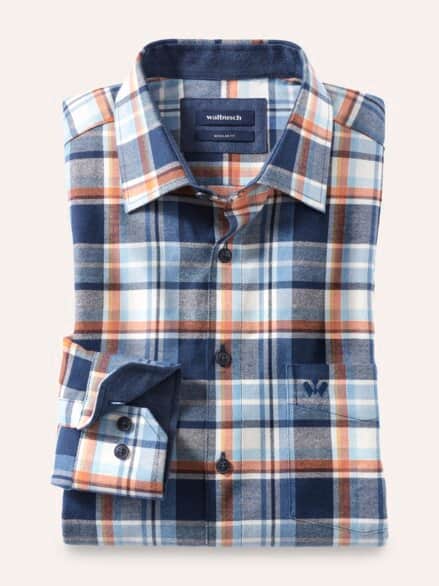 Softflanell-Hemd Karo Blau