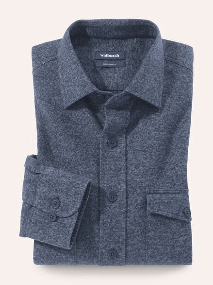 strukturiertes Flanell-Hemd Marine