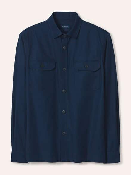 Hemdjacke aus Baumwoll-Mischung Marine