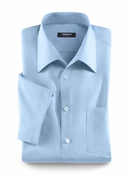 Extraglatt-Hemd Walbusch-Kragen Hellblau